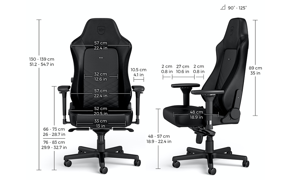 Крісло ігрове Noblechairs HERO - офісне крісло, стільниця з PU-шкіри, чорно-синій колір