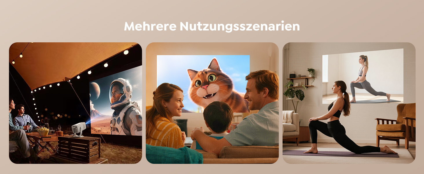 Портативний проєктор Mini Beamer 4K з підтримкою Android 13, WiFi 6, Bluetooth 5.4 та обертанням 270°. Підходить для домашнього кінотеатру, використання на вулиці та підключення до HDMI, Android, iOS, PC, USB. Автоматична корекція трапеції. Білий колір.