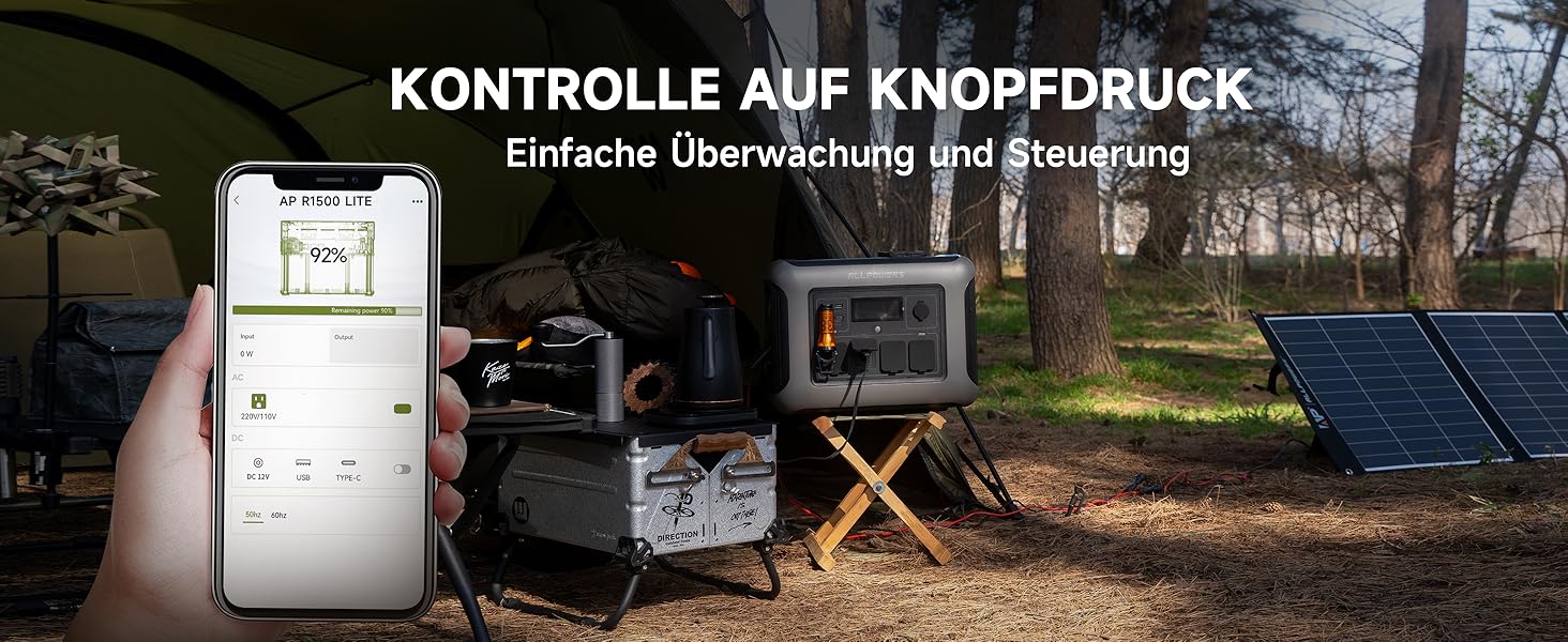 Powerstation ALLPOWERS R1500 Lite: портативна електростанція 1056Wh LFP, 4x 1600W AC, сонячна панель, швидка зарядка, резервне живлення для кемпінгу, RV, невідключеності