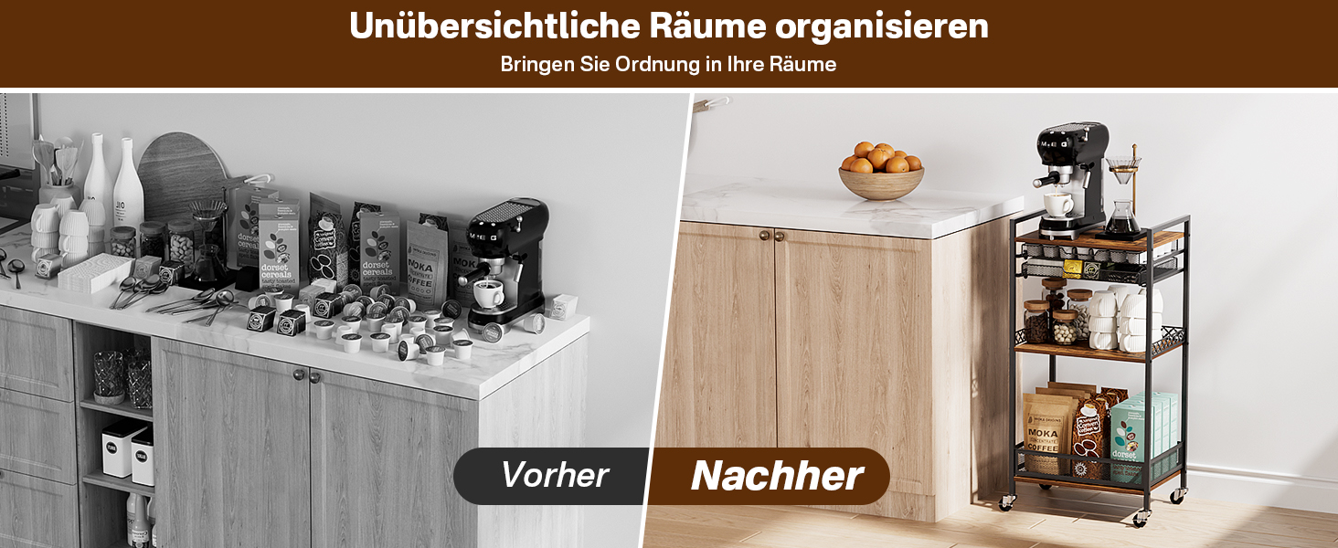 Підставка для капсул Nespresso та Keuring з 5 ярусами, з висувними ящиками та колесами. Організатор для капсул кави та аксесуарів на кухню