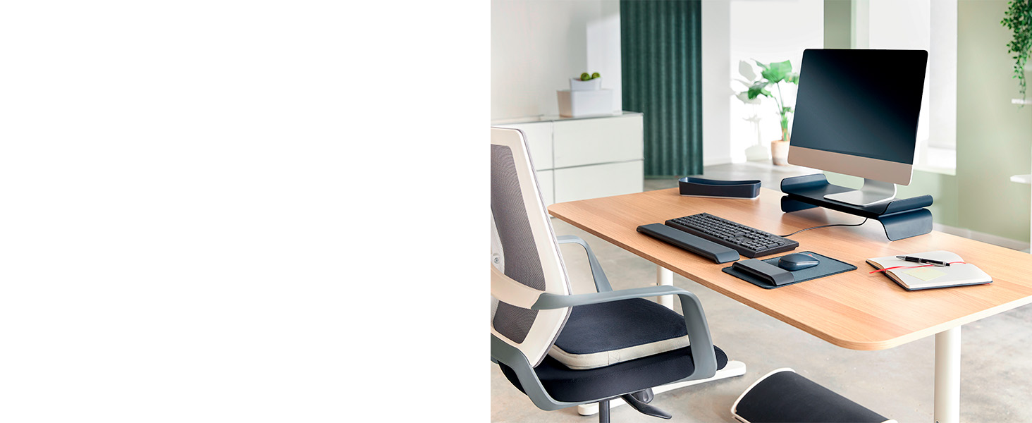 Підставка для ніг Leitz Ergo Cosy, регульована, сіра, 53710089 - для офісу та дому, зменшує біль у спині та плечах