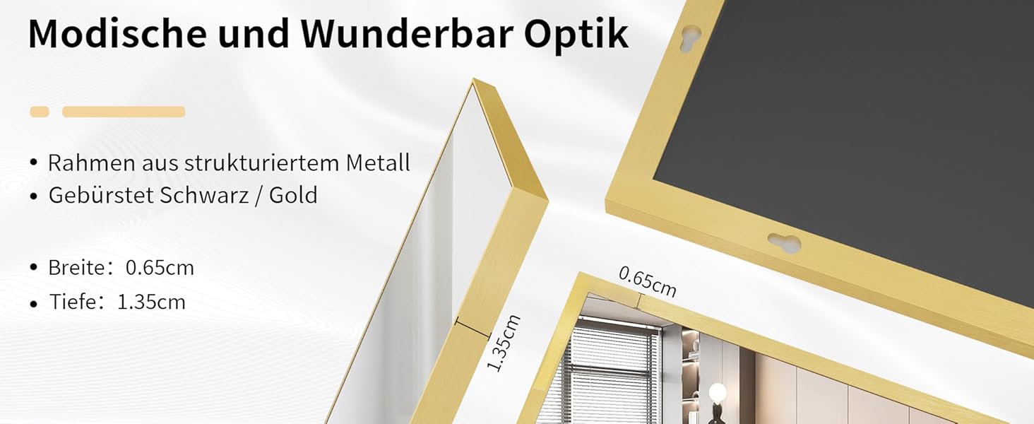 Дзеркало підлогове велике BEAUTYPEAK 76x180 см, повнорозмірне, настінне/підлогове, золоте, для спальні, вітальні, гардеробної