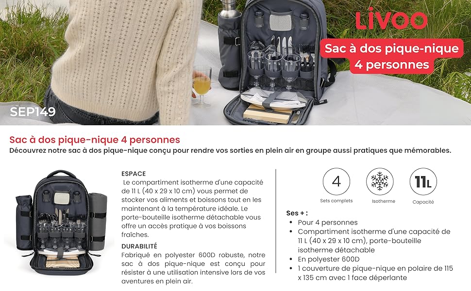 Рюкзак для пікніка на 4 особи - SEP149