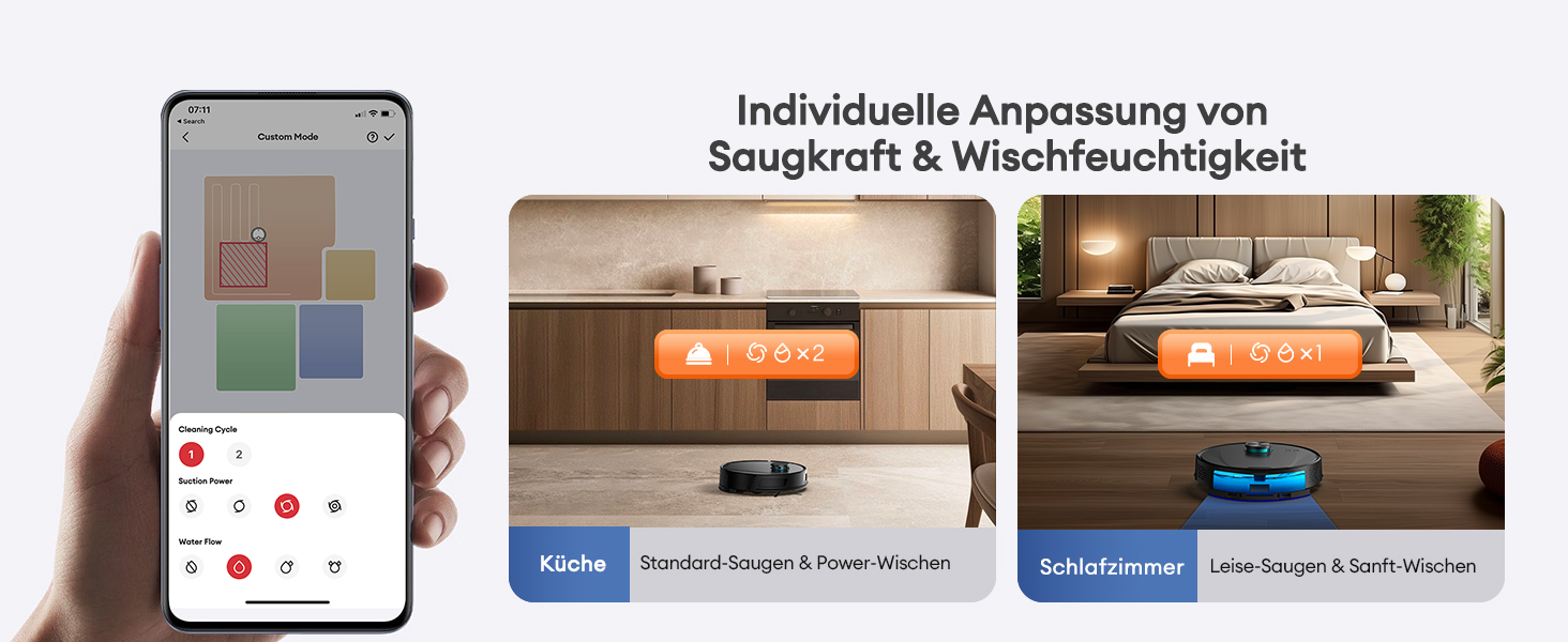 Робот-пилосос Ultenic з функцією миття 6000Pa, LiDAR навігація, 3-в-1, 150 хв роботи, керування через додаток, для шерсті тварин, килимів та твердих підлог D10