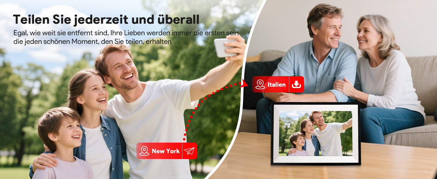 Frameo Цифровий фоторамка 10.1 дюйма, WALN, 32 ГБ, автоповорот, відправка фото/відео через додаток