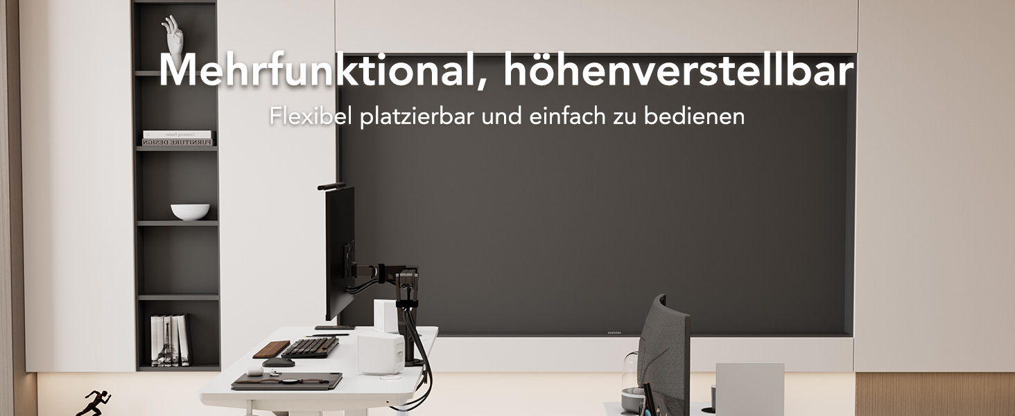 Електричний стіл з регулюванням висоти 60x110 см, з пам'яттю та захистом від зіткнень, для офісу, дому та геймінгу (білий)