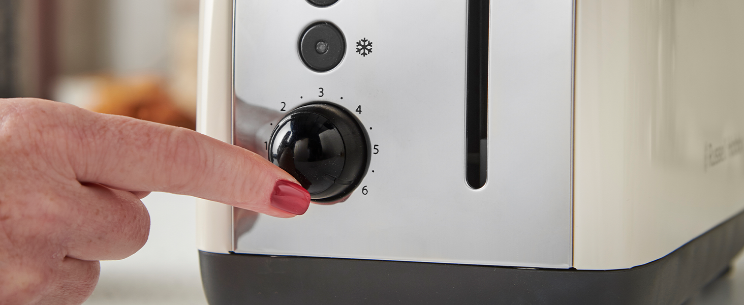 Тостер Russell Hobbs Colours Plus Edelstahl на 2 тости, нержавіюча сталь, 6 режимів, розморожування, підйом тостів, 1600 Вт, колір жасмин