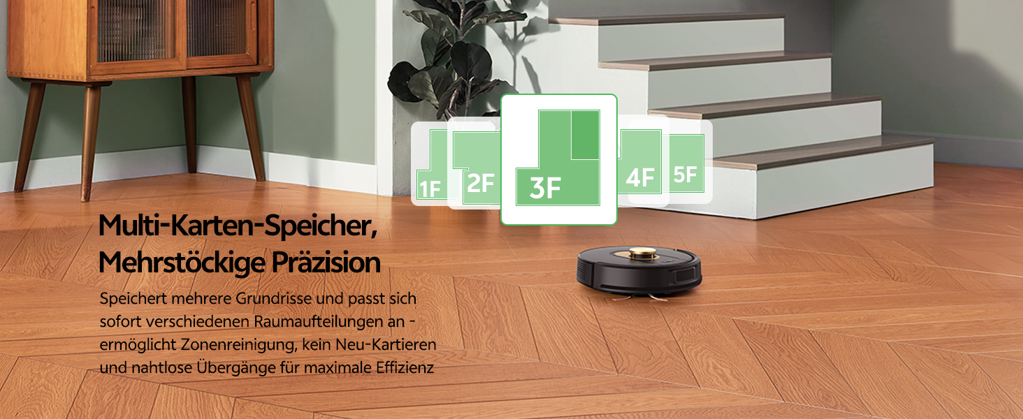 Робот-пилосос Vexilar W9 з функцією миття підлоги, 5000Pa, LiDAR навігація, тихий (50 dB), 150 хв роботи, 15 зон заборони, 5 карт, керування через додаток, пультом та голосовим асистентом