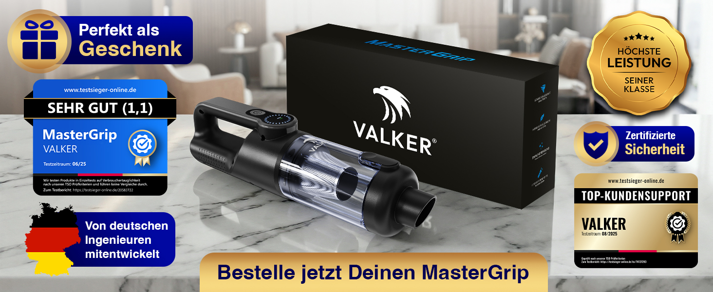 Акумуляторний ручний пилосмок Mastergrip 2-в-1 з функцією обдува, потужність 80000 RPM, мийний HEPA-фільтр, бездротовий пилосос для авто та дому, колір антрацит