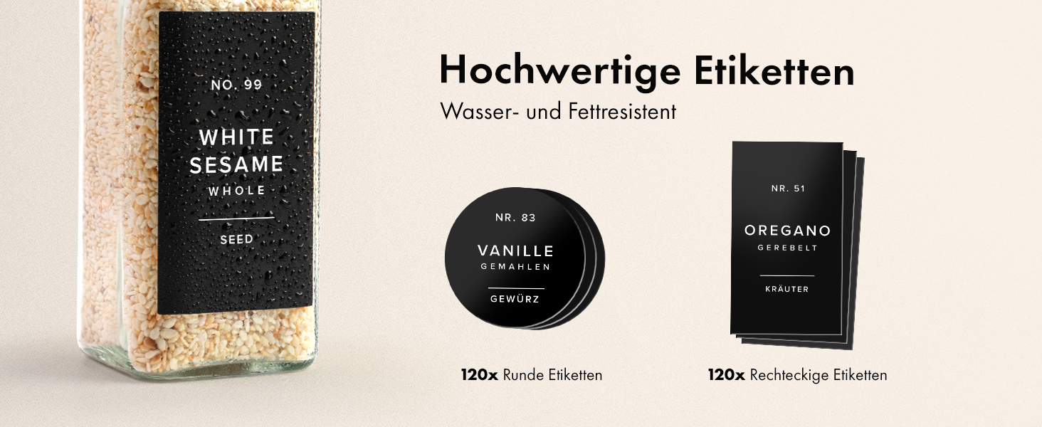 Набір бамбукових скляних баночок для спецій (24 x 120 мл) з ситечком та 240 етикетками. Організатор для спецій, контейнери для спецій, баночки для спецій. Розміри: 11x4,5 см