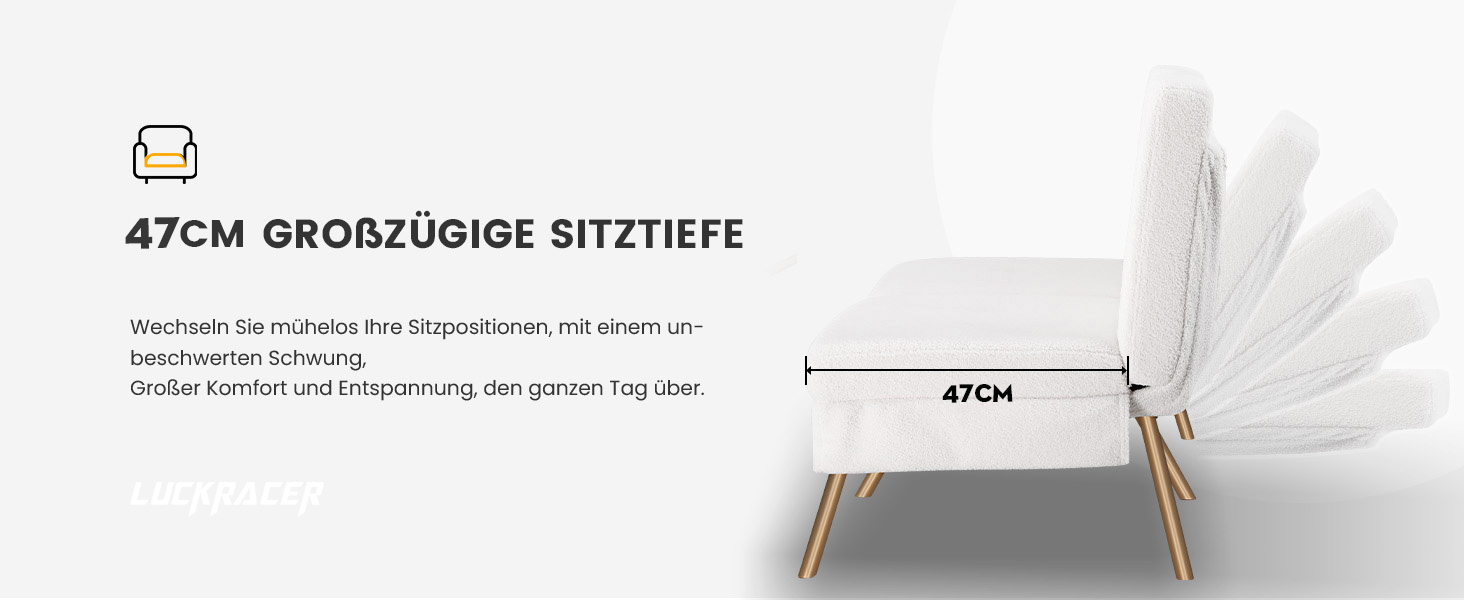 Диван-ліжко LUCKRACER 3-місний з функцією сну, обтягнутий штучним оксамитом (Teddy Velvet), білий. Ідеальний для вітальні та квартири.