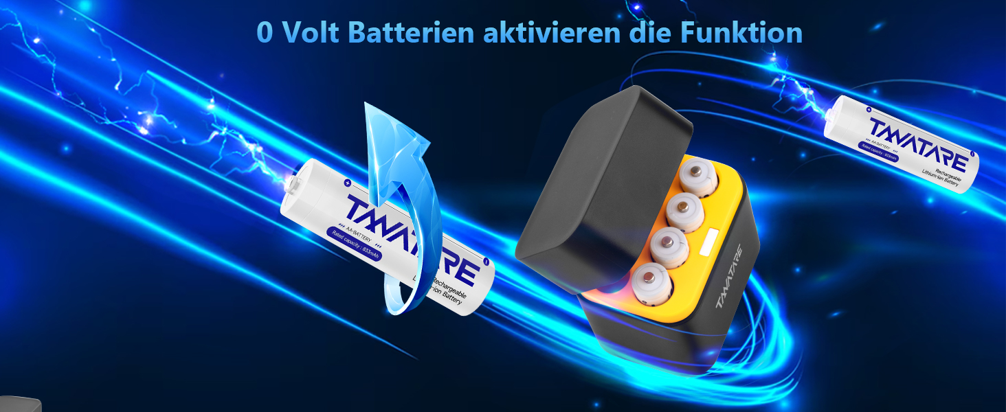 Набір акумуляторів Tanatare AA 1.5V 3000mWh Li-ion (8 шт) з зарядним пристроєм-кейсом, чорний