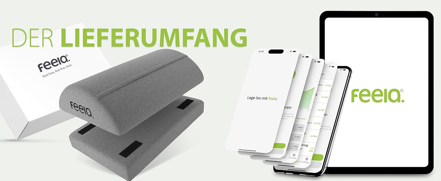 Підставка для ніг під стіл Feela® – ергономічна підставка для ніг, footrest, пуф для ніг – для комфорту та підтримки, без термосумки (з термосумкою, темно-сірий)