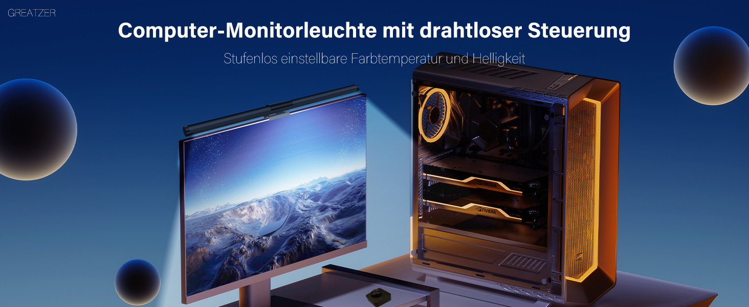 LED лампа на монітор з USB, захист очей, регульоване освітлення, сенсорний екран, 44 см