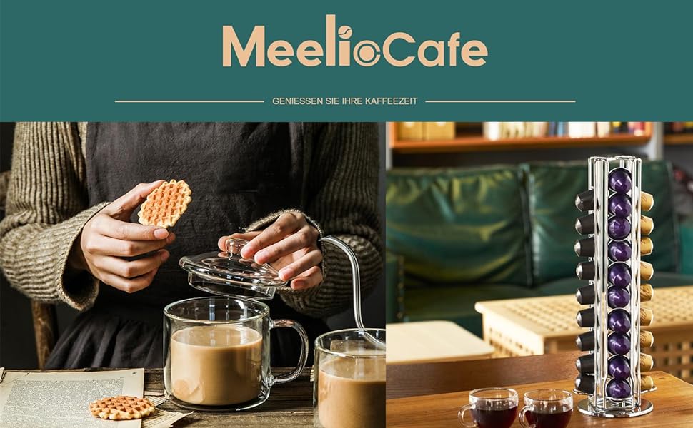 Тримач капсул MeelioCafe, що обертається для 40 капсул Nespresso, підставка для кавових капсул Nespresso, аксесуари для дозатора капсул Nespresso (40 капсул Nespresso сріблястого кольору)