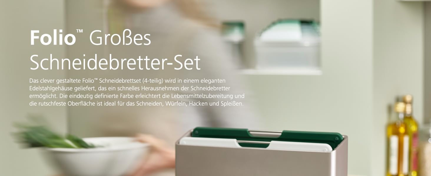 Набір дерев'яних обробних дощок Joseph Joseph Folio, 4 шт., великий, блакитний/сріблястий, 35.7 x 26.2 см