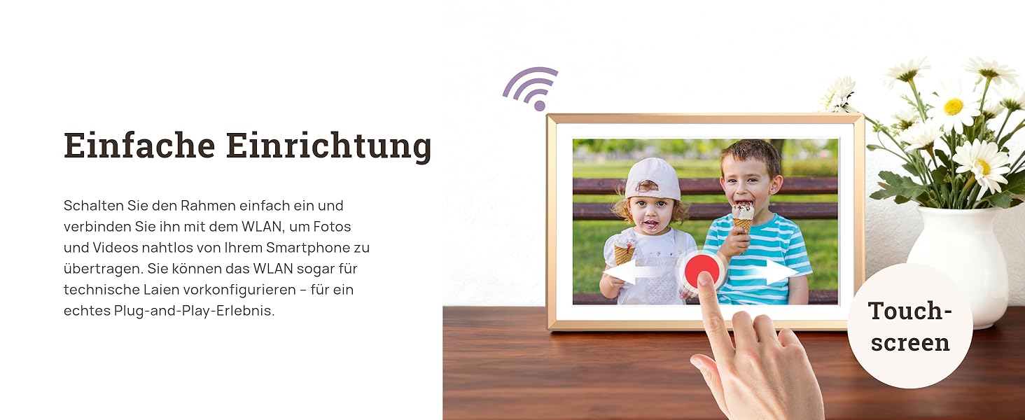 Цифровий фоторамка ARZOPA 14 дюймів: Металевий корпус, хмарне сховище, FHD 1920x1200, сенсорний екран, для подарунків