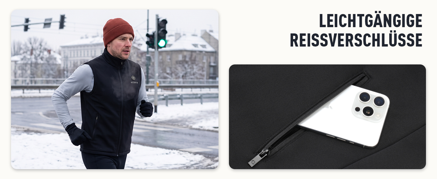 Зігріваюча флісова жилетка чоловіча з Powerbank 16000mAh 7,4V, чорна, розмір L