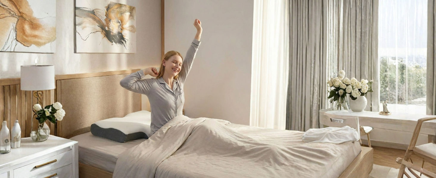 Ортопедична подушка для шиї Sei Design з Memory Foam - для спини та боку, Oeko-Tex®, Lyocell, охолоджуючий чохол