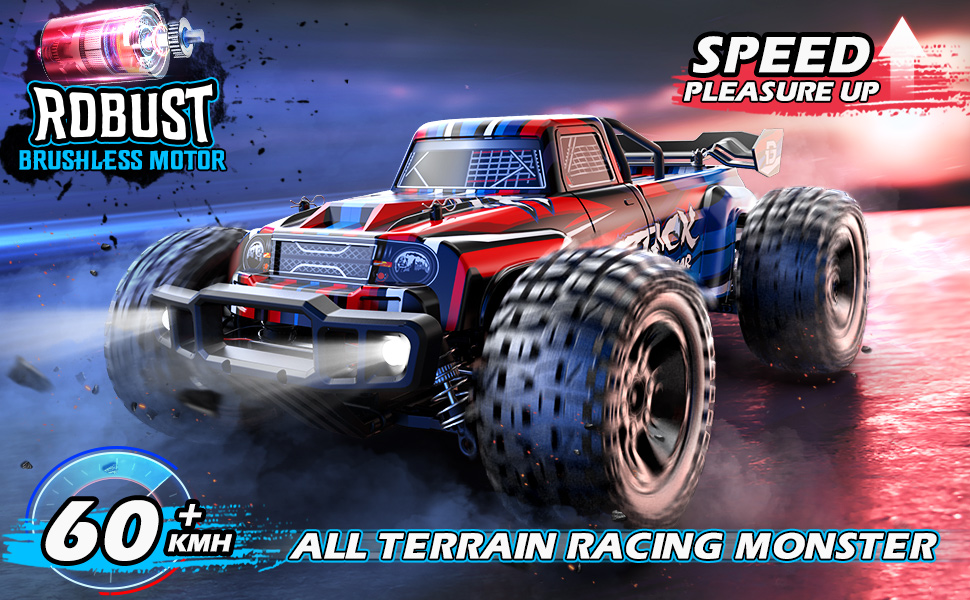 Радіокерований автомобіль DEERC 1:10 4WD 60+ км/год, безщітковий, для дорослих, позашляховик, 40+ хв роботи, подарунок хлопчику (210E)