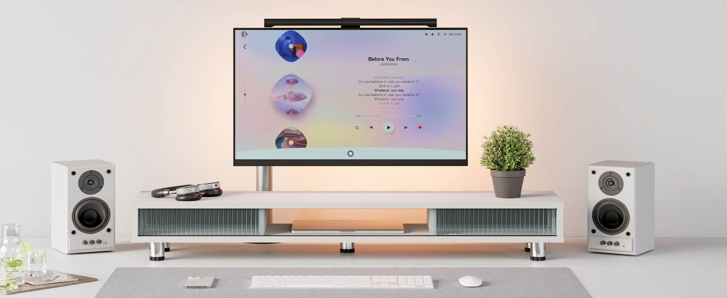 Стіл для принтера Fenge на колесах з органайзером, 3 яруси, білий (45.3x33.5x53.5 см)