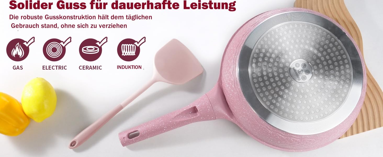 Сковорода для крепів DYGG 28 см з антипригарним покриттям з граніту. Ідеальна для приготування млинців, панкейків, доса. Зручна ручка, легкий догляд.