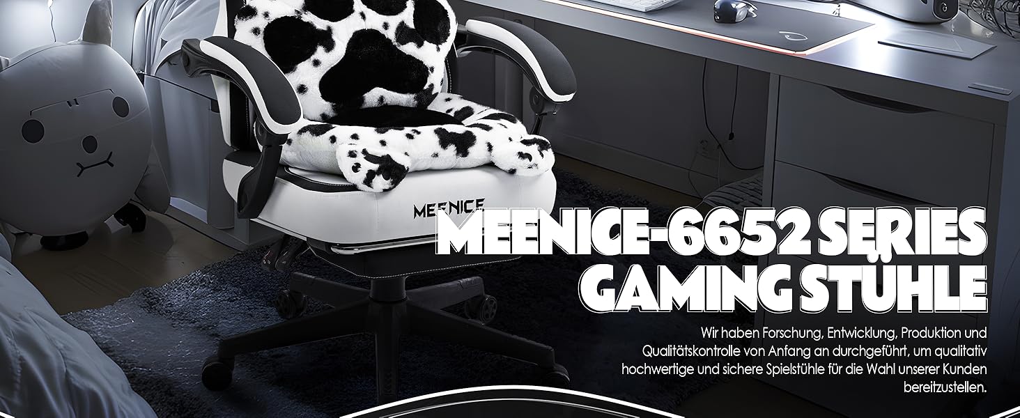 Ігровий крісло MEENICE Kitty з підголівником у вигляді вушок, рожеве, для дітей та дорослих, до 200 кг, з підставкою для ніг