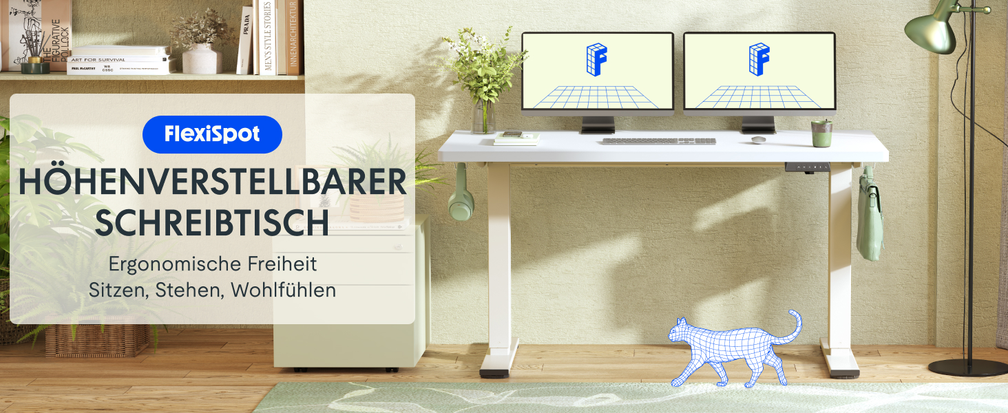 Регульований за висотою стіл FLEXISPOT 160x80 см з гачками, з суцільною стільницею 25 мм, ергономічний стіл з LED-дисплеєм висоти та функцією пам'яті (береза, білий). Структура береза+білий (160 x 80 см, білий+м'який білий)