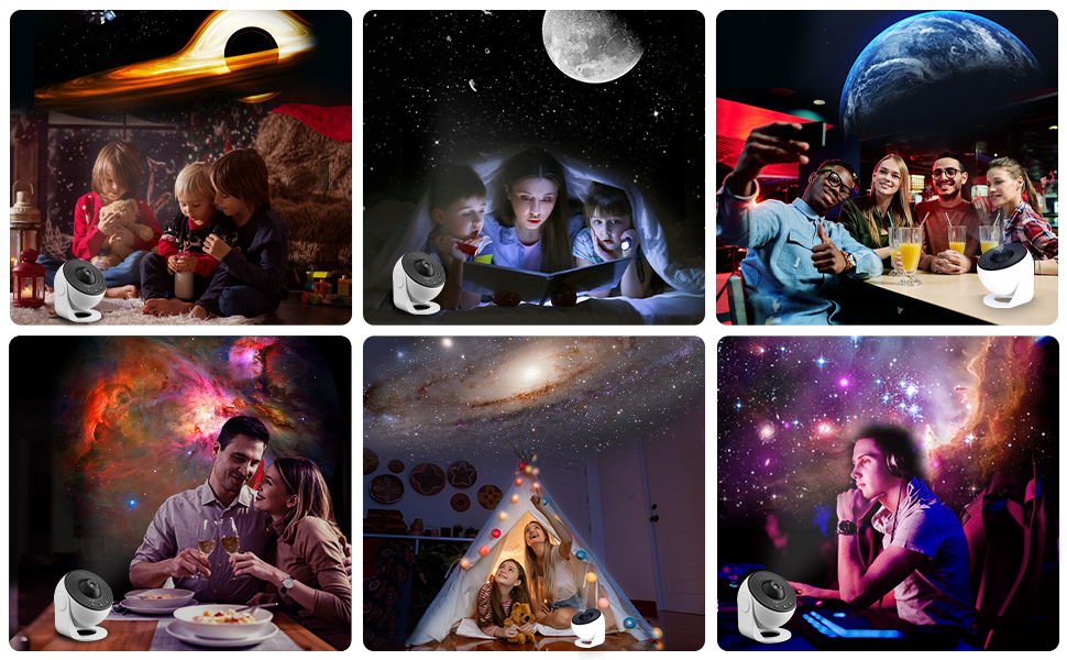 Проєктор зоряного неба Sternenhimmel: Планетарій для дітей та дорослих з 13 дисками, туманність, місяць, галактика - нічник