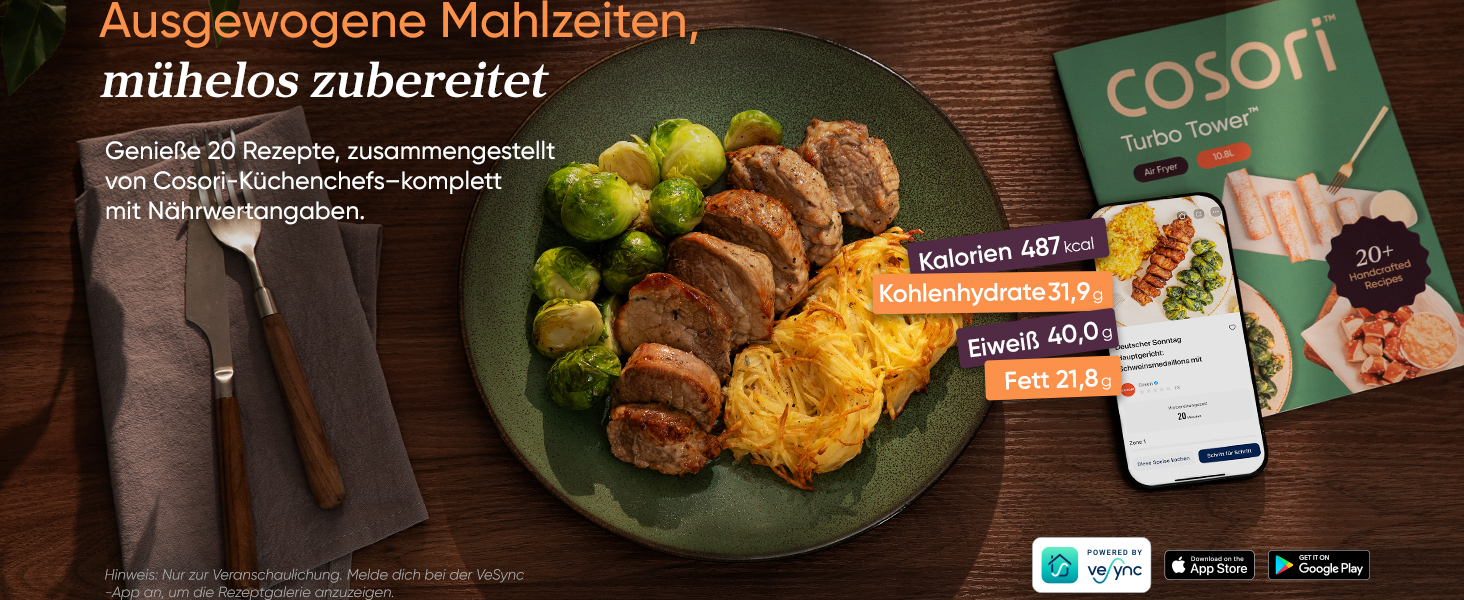 Фритюрниця без олії COSORI Turbo Tower Pro з 2 камерами, 10.8 л, DualBlaze, керамічне покриття, Wi-Fi, автоматичне регулювання повітряного потоку