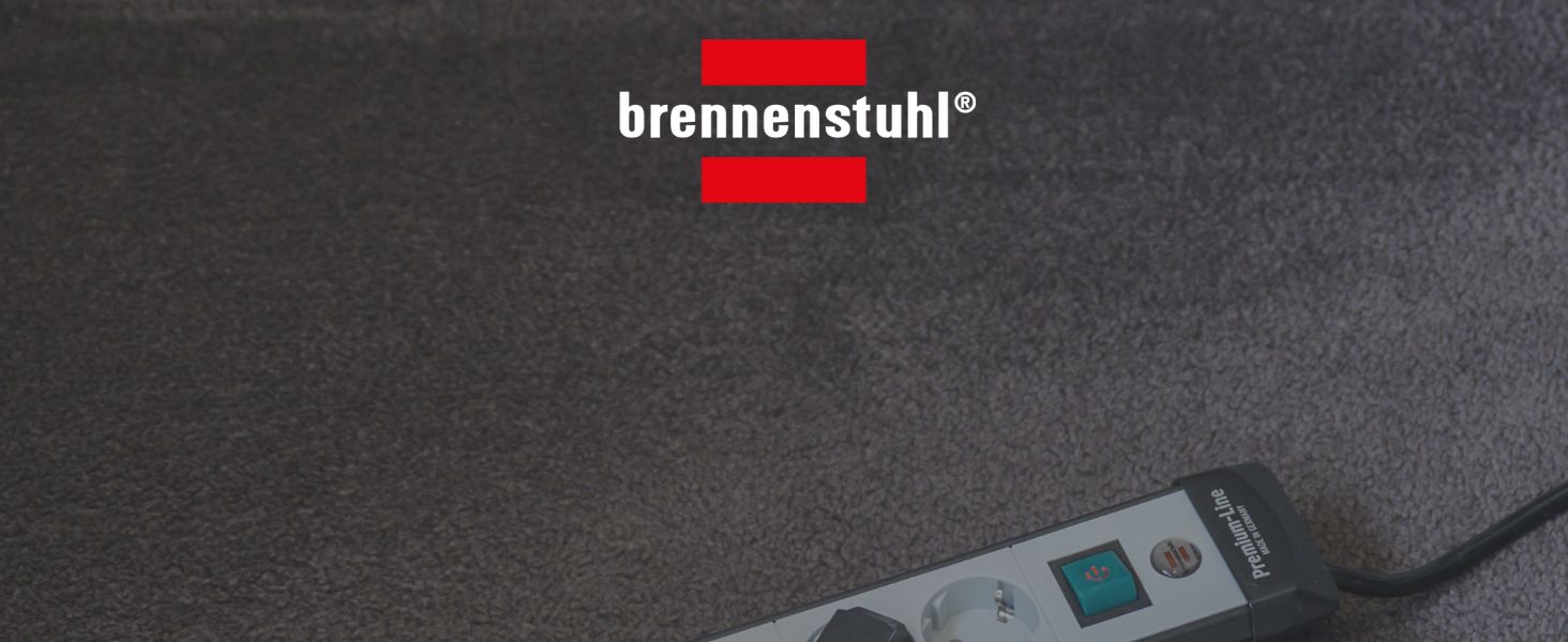 Мережевий фільтр Brennenstuhl Premium-Line на 4 розетки, 5м, з вимикачем, настінний монтаж, Німеччина, чорний/сірий