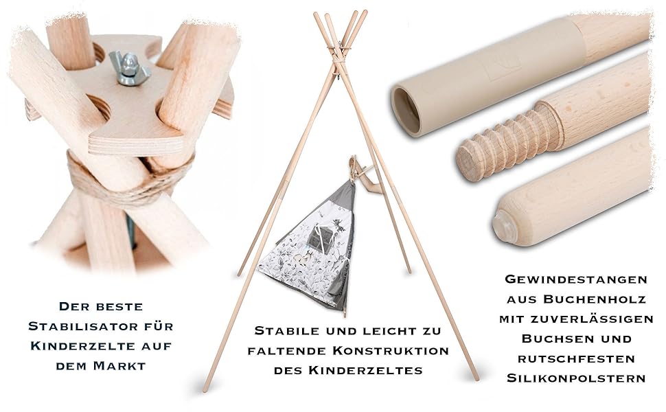 Дитяче намет-типі Tipi PaLulli® з бавовни, килимком, лампою та декоративними подушками (Рожевий)