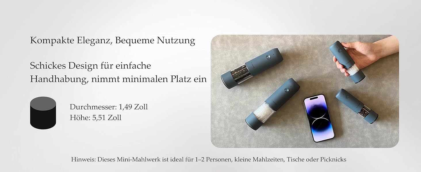 Електричні мельниці для солі та перцю TLYSXPRO 2 шт., USB, регулювання помелу, з щіткою для чищення (нержавіюча сталь)