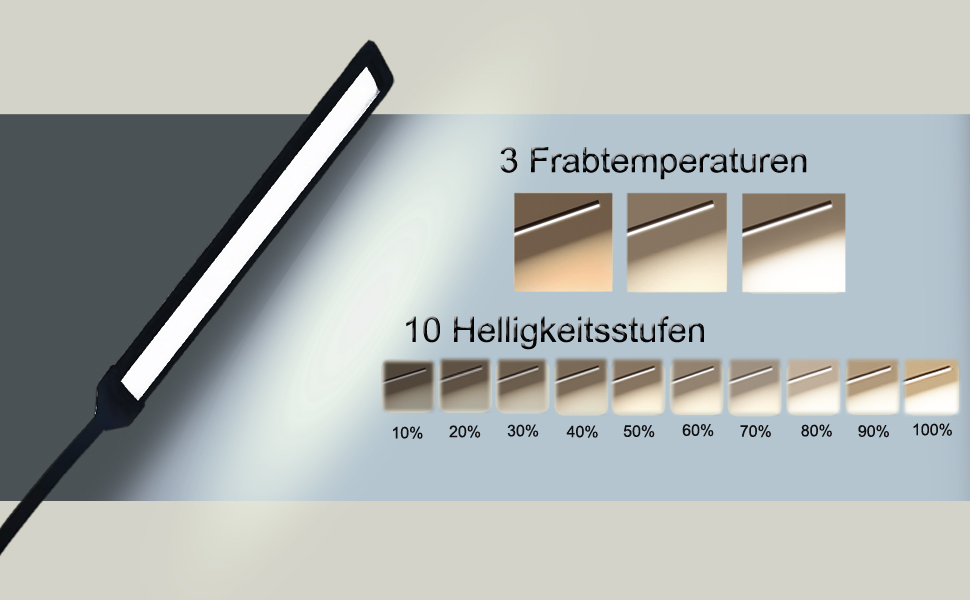 Настільна лампасвітлодіодна настільна лампа, 29,5-дюймова лампа з поворотним кронштейном, затискна лампа для захисту очей, 3 кольори і 10 рівнів яскравості з регульованою яскравістю USB, приліжкова лампа потужністю 12 Вт для офісу, декорування шкільного приладдя