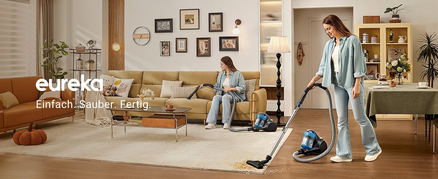 Пылесос Eureka WhirlWind без мешка, потужний, компактний та легкий, для твердих підлог та килимів, HEPA-фільтр, радіус дії 8м, 700W, об'єм 1,5л, блакитний