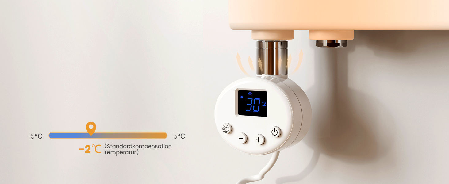 Електричний рушникосушар EMKE з термостатом, 1320x500 мм, білий, 800W (модель з Wi-Fi)