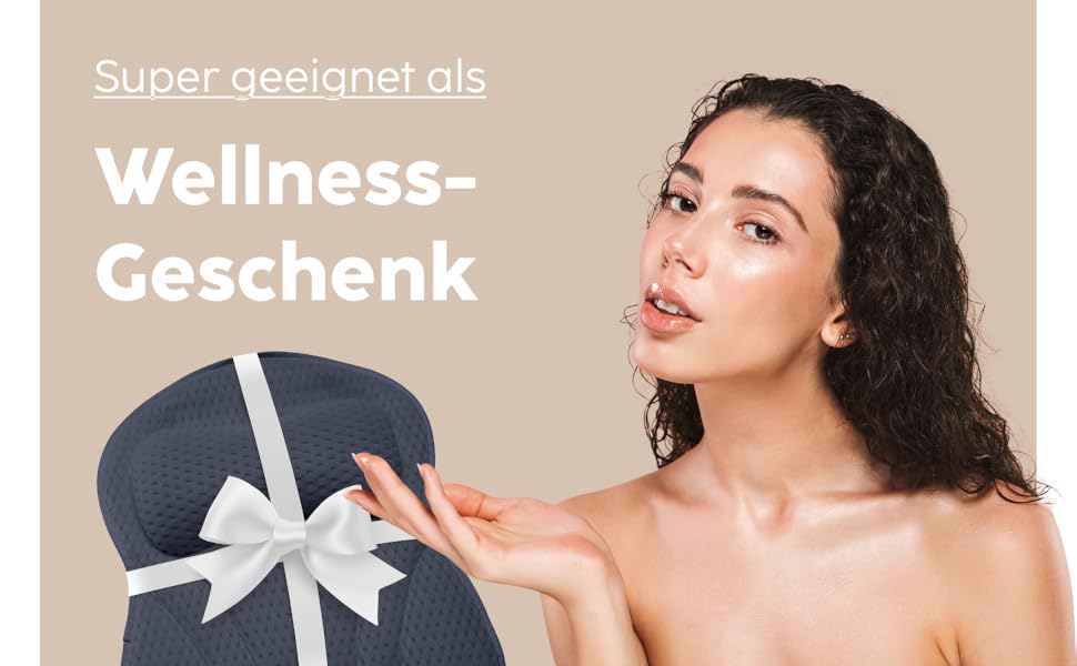 Подушка для ванни Vesta+ Нічна блакить L з присосками, переможець тестів, подушка для шиї та голови у ванну