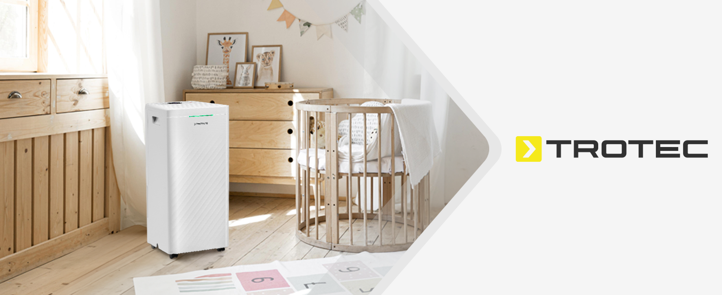 Тотек TTK 64 HEPA – Електричний осушувач повітря з HEPA-фільтром, 24 л/добу, 50 м², 125 м³