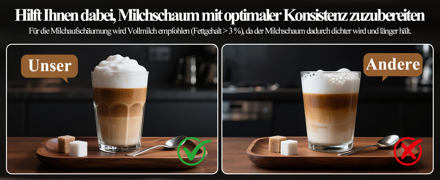 Електричний спінювач молока 5 в 1 - автоматичний спінювач молока з великим об'ємом, для гарячого та холодного молока, для капучино, лате, гарячого шоколаду, 500 мл, миється в посудомийній машині