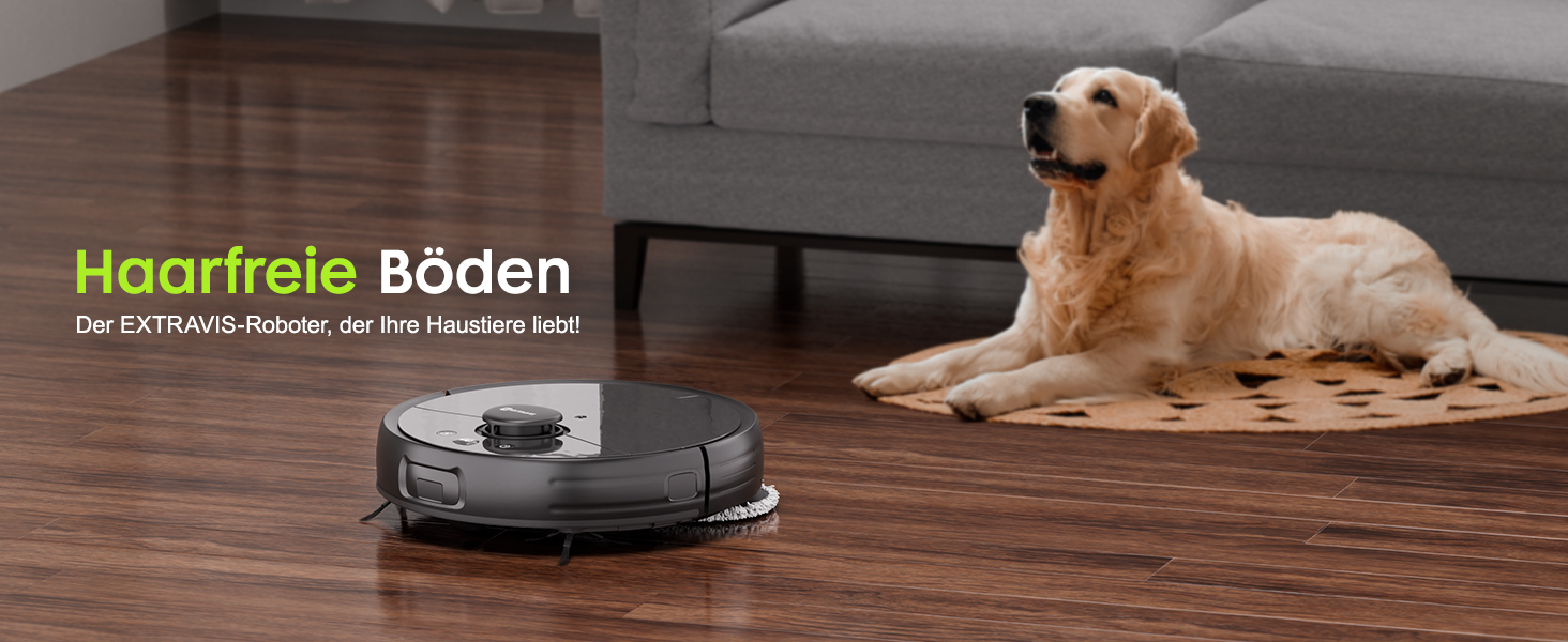 Робот-пилосос з функцією миття, автоматичне спорожнення (75 днів), потужність 8500Pa, зрізач для шерсті тварин, лазерна іграшка для котів, лазерна навігація, знімне м'яке прибирання, робот-пилосос для твердих поверхонь, килимів та шерсті тварин, чорний