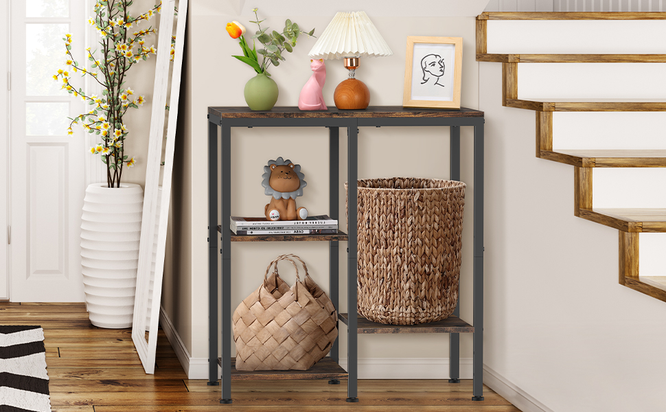 Металевий стелаж для мікрохвильовки, 4 яруси, регульований, для кухні, чорний