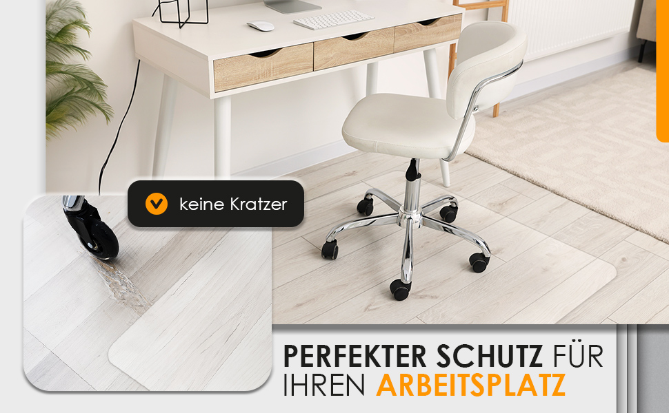 Захисна килимок для офісного крісла - міцний, для твердих підлог, антиковзаюча, легко чиститься, різні розміри, Made in Germany (118x118 см)