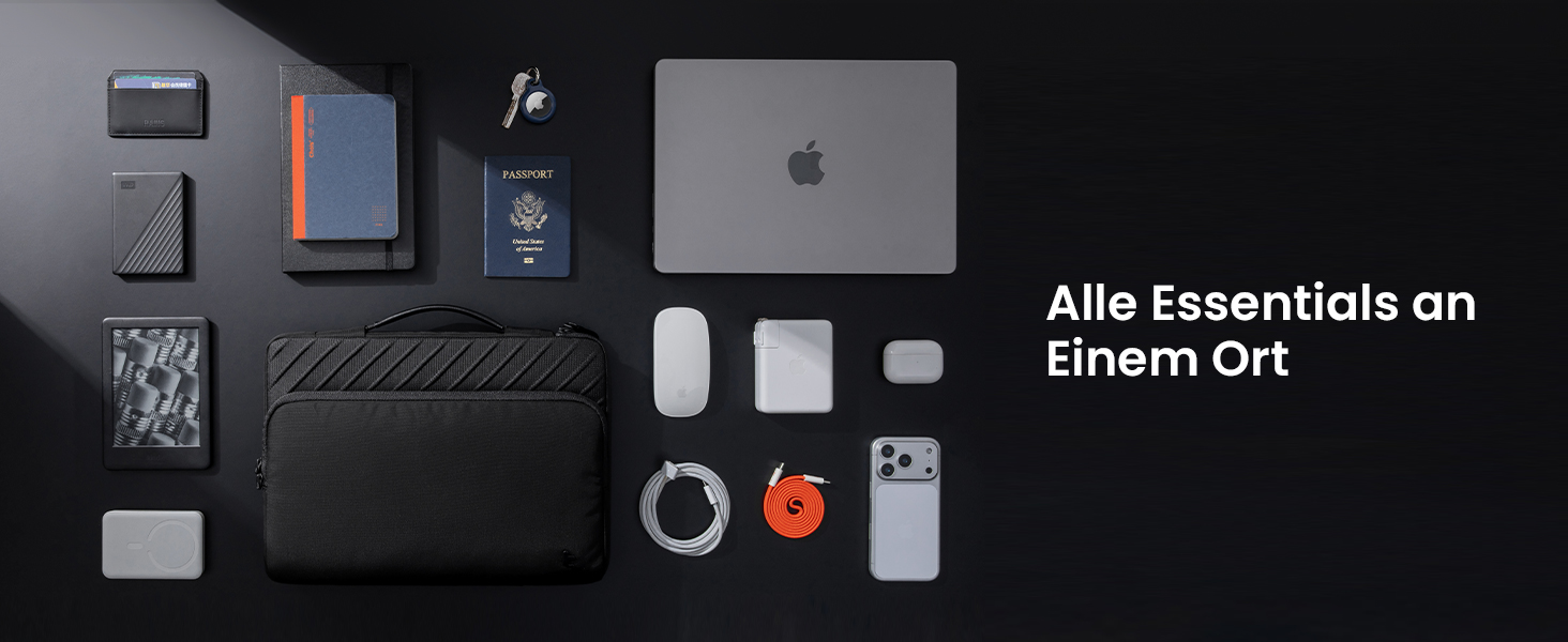 Сумка для ноутбука tomtoc 360° Business для MacBook Air M5 та MacBook Pro 13 дюймів, чорна, преміум-якість