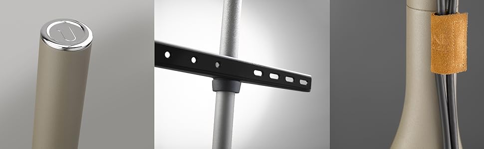 Універсальний штатив для телевізора One For All - 32-65'' LCD/LED/Plasma/OLED/QLED - поворотний 360°, регулювання висоти, VESA 400x400, стильний дизайн WM7472 Oak & Silber-Grau