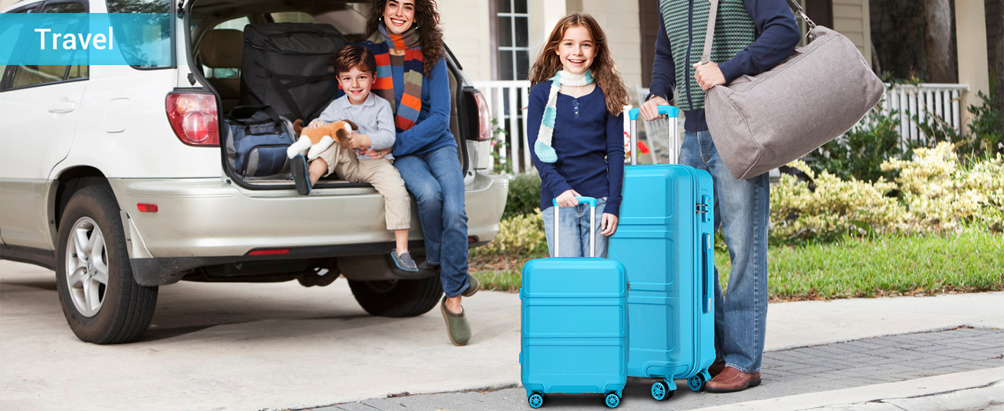 KONO Валіза-Тролей, 65 см, Блакитна - Валіза для подорожей