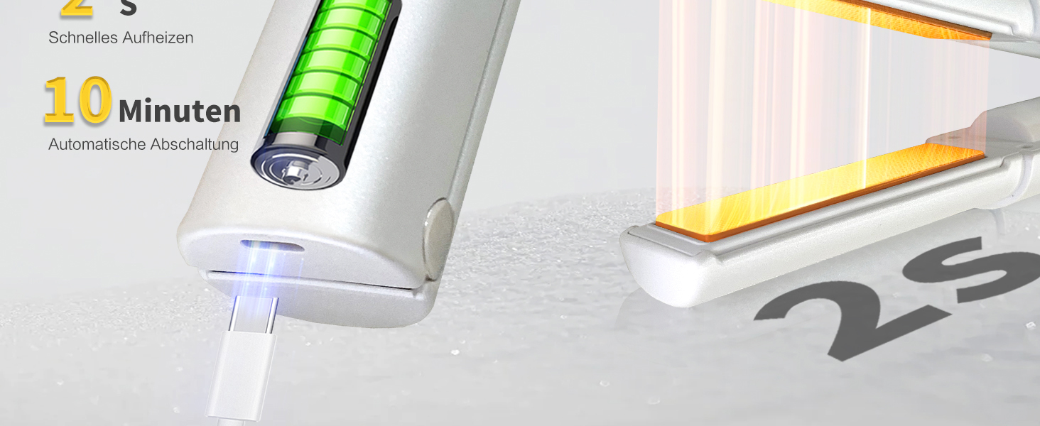 Бездротовий випрямляч для волосся Titan 2-в-1 з акумулятором 5000mAh (випрямляч та плойка) для всіх типів волосся, білий