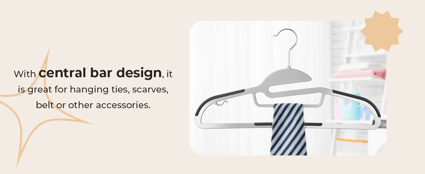 50 штук вішалок для одягу з пластику HOUSE DAY - міцні, з неслизьким покриттям, 360° обертання, сірі