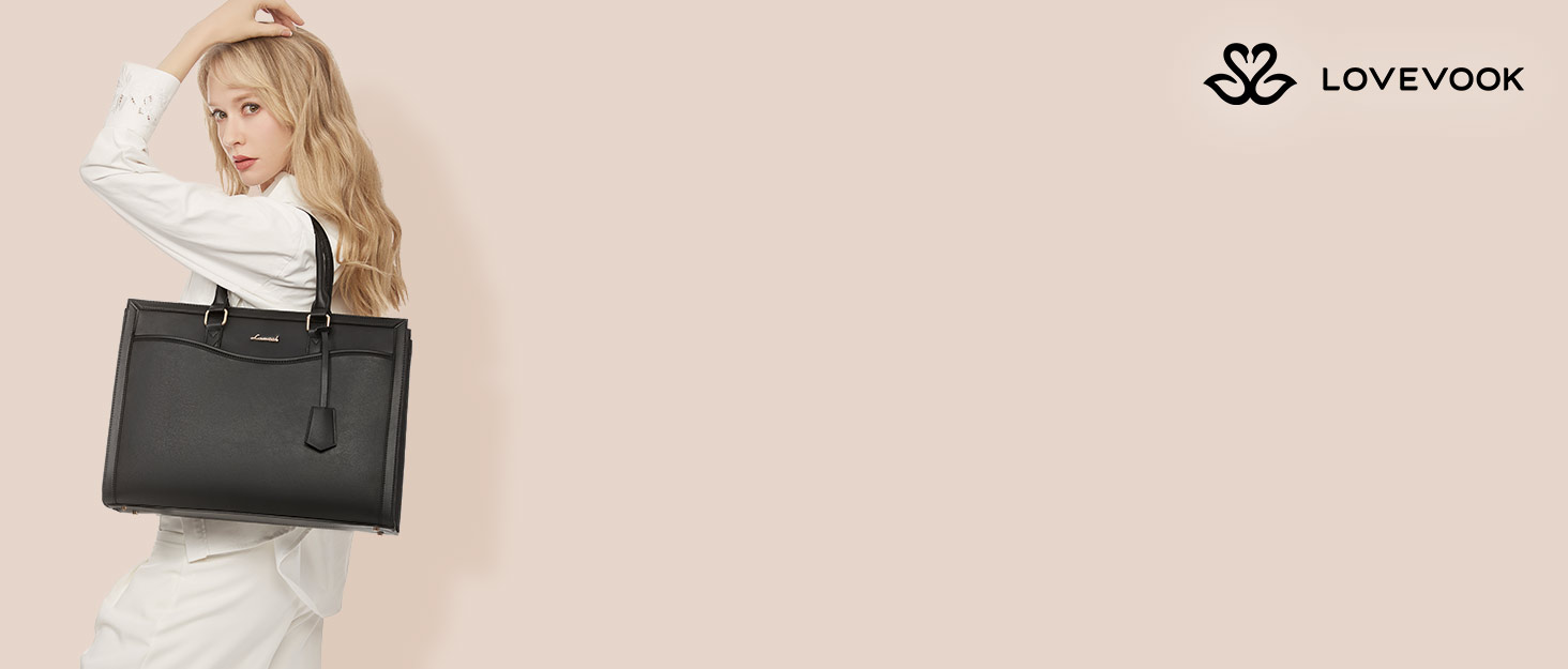 LOVEVOOK Набір сумок для жінок: 3 шт. (шопер, сумка на плече, сумка з ручкою) для подорожей, бізнесу, покупок. Чорний колір, срібна фурнітура