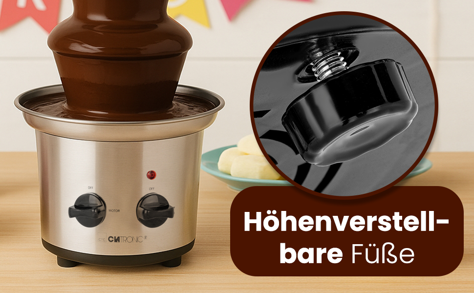 Шоколадний фонтан Clatronic® SKB 3248 з функцією плавлення | для фруктів та випічки | легко чистити