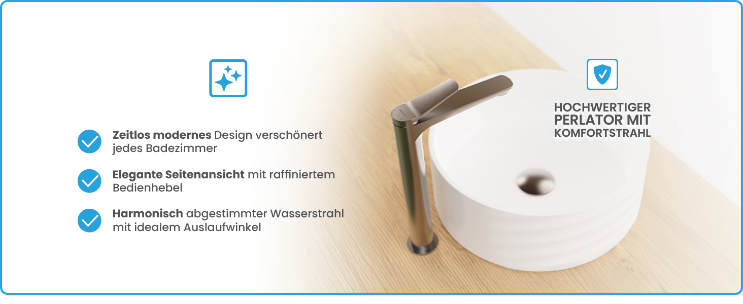 Чорний матовий змішувач для умивальника Bächlein Aldeya - набір для монтажу, сучасний дизайн